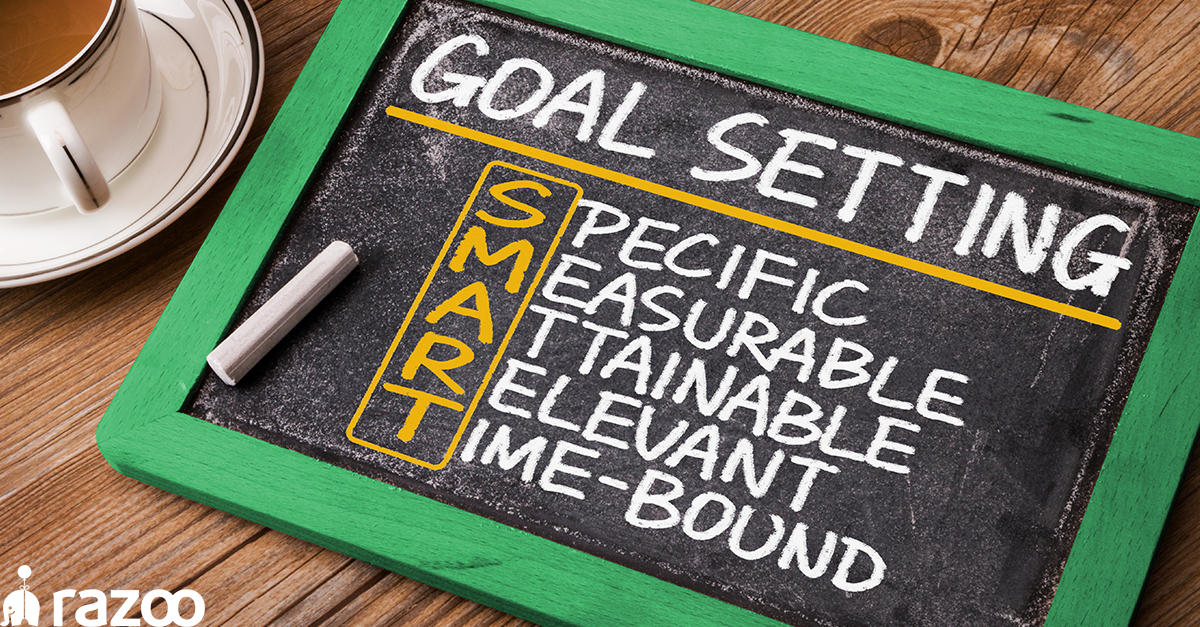 Slate board with "SMART goals" defined in chalk