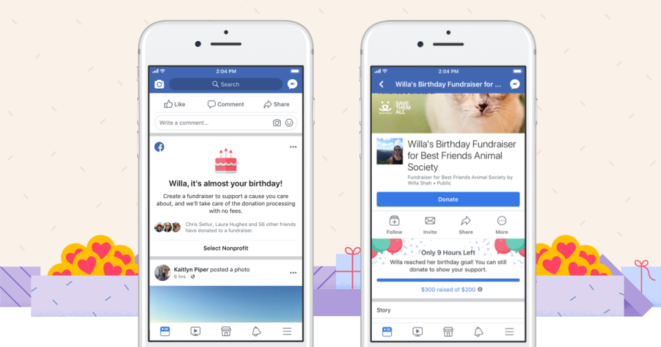 facebook fundraising targets donors