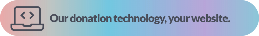 text banner that says "our technology, your website" on a rainbow background